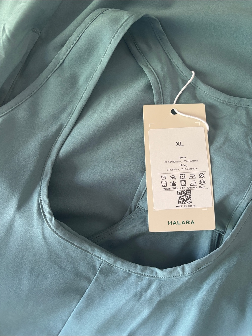 HALARA blue gray / teal tank style sleeveless high-low sports dress * sz XL * - Picture 4 of 10